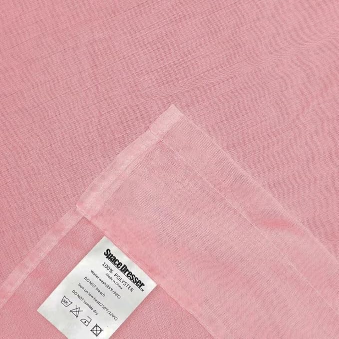 SpaceDresser Sheer Voile Window Treatment Rod Pocket Curtain Panels for Kitchen Bedroom Living Room Drapes Sunlight Filtering Privacy Semi Home Decor Assorted Colors Sizes (Blush, 52 W x 108 L)