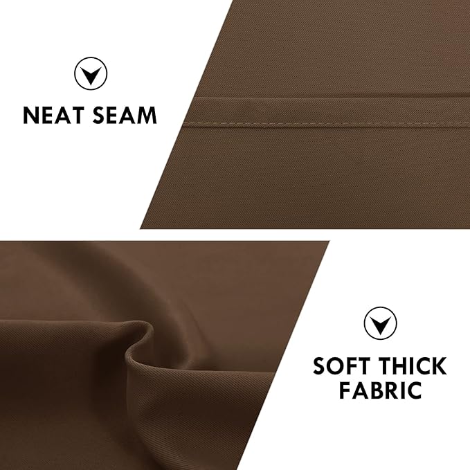 DWCN Brown Blackout Curtains for Bedroom, Thermal Insulated Energy Saving Room Darkening Curtains for Living Room (W60 x L84 inch, Set of 2 Panels, Top of Rod Pocket)