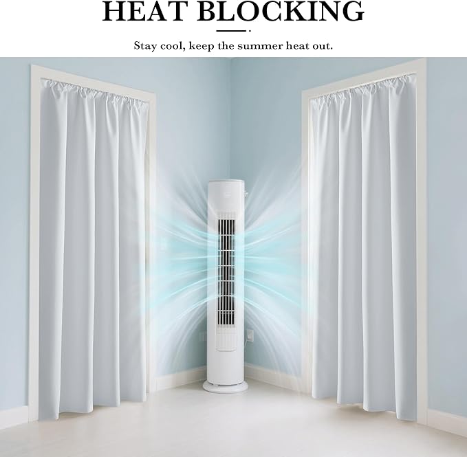 RYB HOME White 100% Blackout Curtains, Short Thermal Insulated Heat & UV Blocking Total Room Darkening Privacy Drapes for Small Window, Width 52 by Length 36, White, 2 Panels
