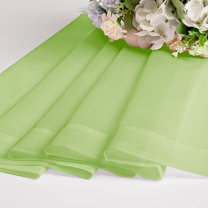 OWENIE Sheer Lime Curtains for Bedroom Living Room 78 Inches Long 2 Panels Set, Soft Solid Light Filtering Sheer Curtain Rod Pocket Clear Drapes for Window Sliding Door, Lime, Each 42 x 78 Inch