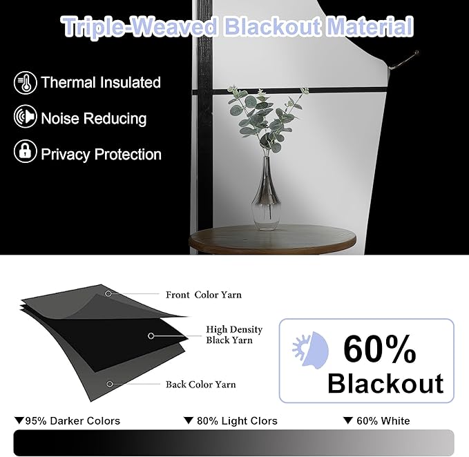 Simplebrand Ava Natural Short 30 Inches Blackout Curtain 2 Panels Set, Half Window Rod Pocket Privacy Curtain Tiers for Kitchen, Curtains Blackout for Bathroom Shades, W30 x L30 Inch, Natural