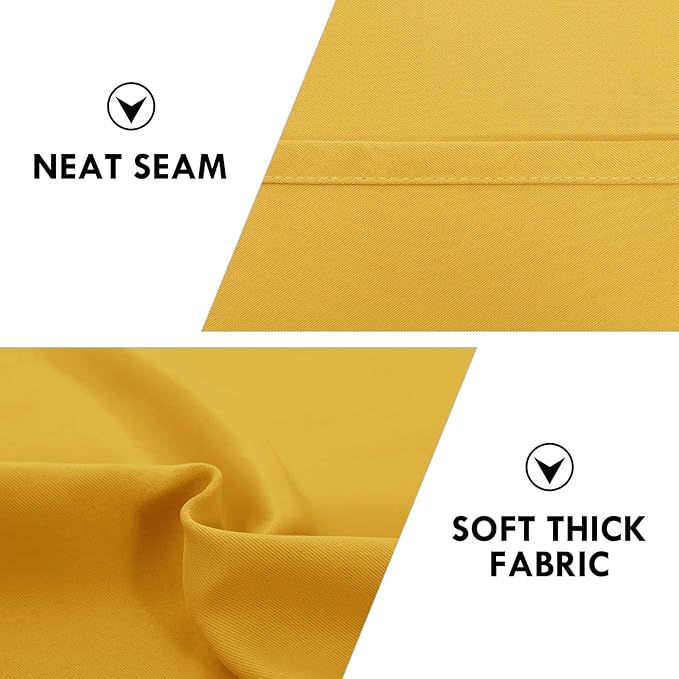 DWCN Yellow Room Darkening Blackout Curtains - Thermal Insulated Privacy Energy Saving Window Curtain Drapes 42 x 72 inch Length, Set of 2 Bedroom Living Room Curtains