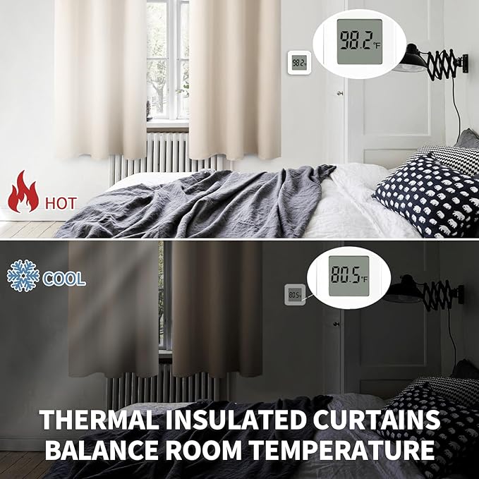 BGment Blackout Curtains - Grommet Thermal Insulated Room Darkening Bedroom and Living Room Curtains, Set of 2 Panels (70 x 84 Inch, Champagne)
