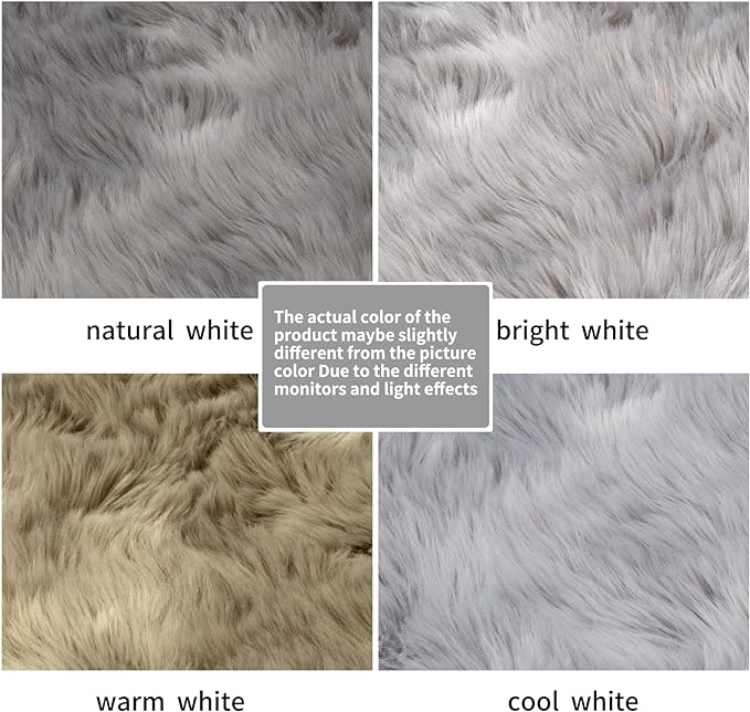 Ciicool Faux Fur Rug Grey Fluffy Area Rugs for Bedroom, Thick Fuzzy Shag Rug Furry Bedside Nursery Rug for Living Room Plush Indoor Floor Carpet for Kids Room Teen Dorm, 3x5 ft