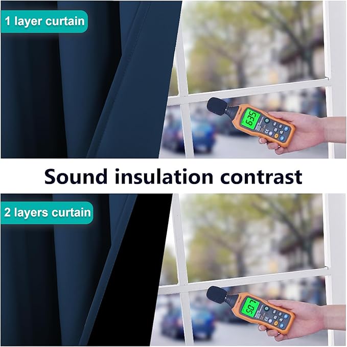 NICETOWN 100% Blackout Curtains with Black Liners, Solid Thermal Insulated Full Blackout 2-Layer Lined Drapes, Energy Efficiency Window Draperies for Bedroom (2 Panels, 46" W by 54" L, Moroccan Blue)