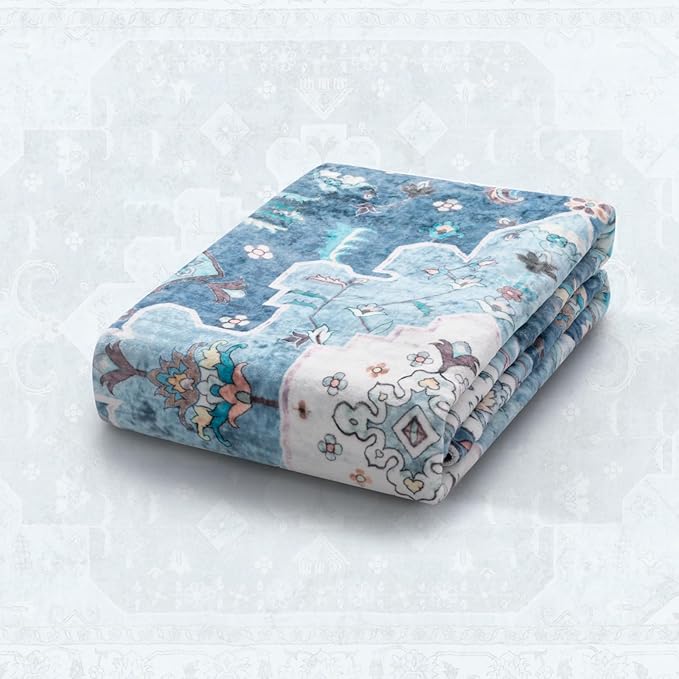 SERISSA Boho Washable Runner Rug, 2x5 Rug Non-Slip Vintage Blue Hallway Kitchen Runner Rug Ultra Soft Print Distressed Floor Carpet for Bedroom Bathroom Laundry Living Room