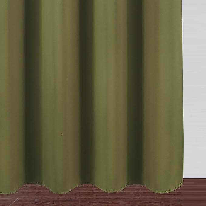 LEMOMO Blackout Curtains 66 x 95 inch/Olive Green Curtains Set of 2 Panels/Thermal Insulated Room Darkening Bedroom Curtains