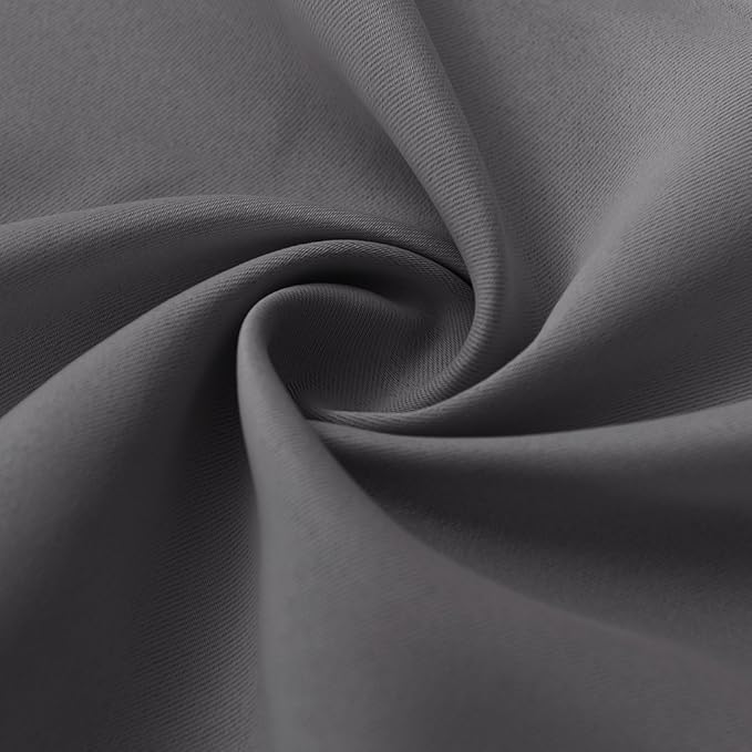 RYB HOME Blackout Curtains for Bedroom Living Room 63 inches Long, Thermal Insulated Privacy Rod Pocket Drapes for Nursery Office Home Theater, Width 34 by Length 63, Grey, 2 Panels