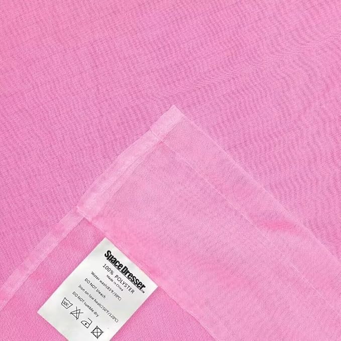 SpaceDresser Basic Rod Pocket Sheer Voile Window Curtain Panels Pink 1 Pair 2 Panels 60 Width 84 Inch Long for Kitchen Bedroom Children Living Room Yard（Pink, 60W x 84L）