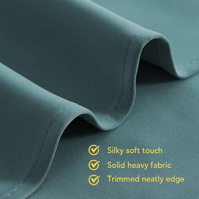 NICETOWN Blackout Window Curtains 70" L, 2 Panels, 34 inch, Sea Teal, Grommet Top Room Darkening Thermal Insulated Vertical Window Drapes Modern for Flat/Apartment