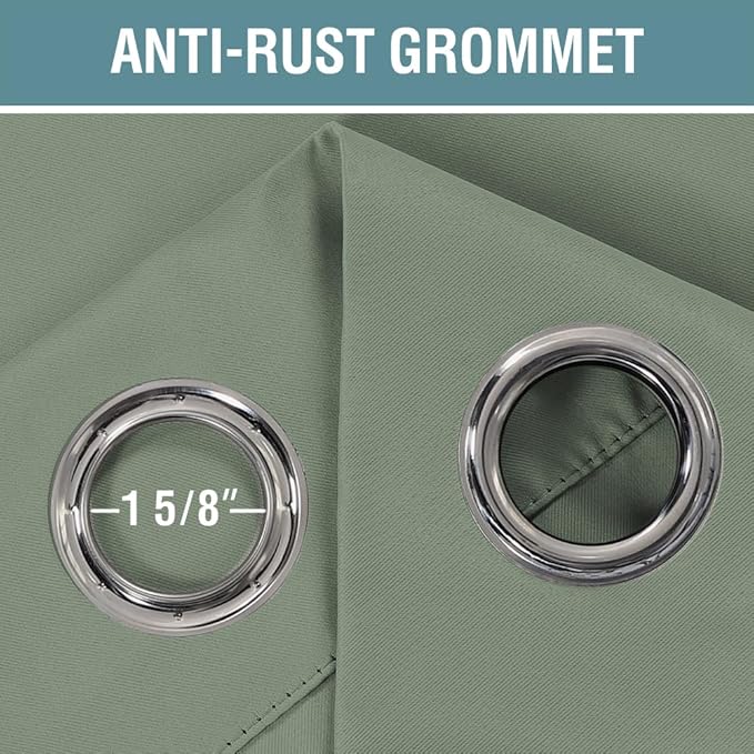 H.VERSAILTEX Blackout Curtain for Living Room Small Window Kitchen Blackout Curtains 45 inch Length Energy Saving Solid Grommet Blackout Drape, One Panel, Cyan, 52" W x 45" L