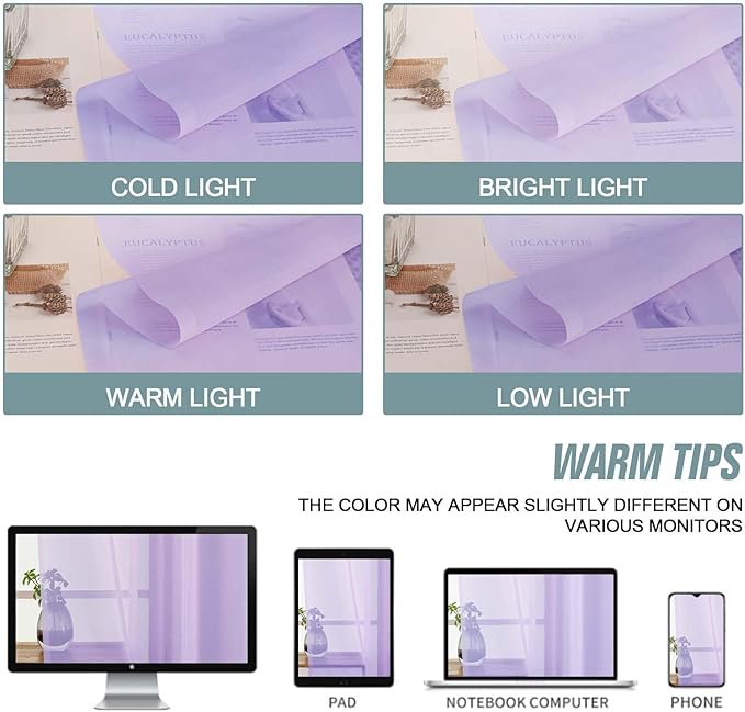 Lavender Sheer Curtains for Window 72 inches Long 2 Panels Set, Soft Airy Modern Light Filtering Sheer Curtains for Living Room Bedroom, Dual Rod Pocket Solid Window Drapes, 2x42Wx72L inches