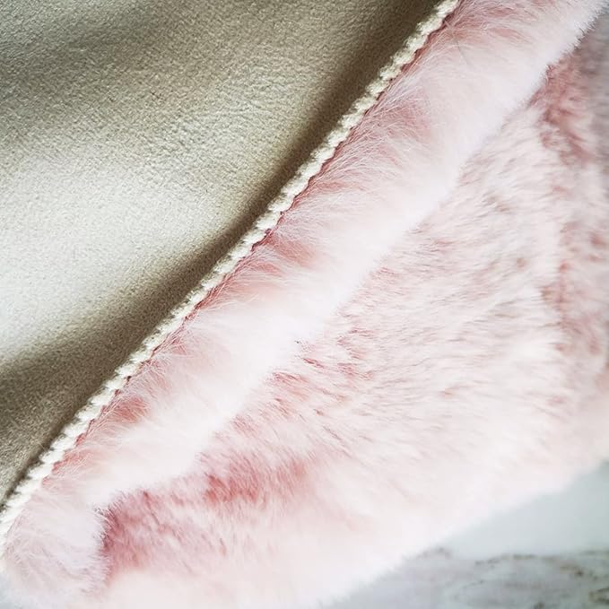 Ghouse Pink 8x10 Area Rugs Fluffy Faux Rabbit Fur Pink Fuzzy Rug Plush Shag Rugs for Living Room Bedroom, Playing Room, Nursery Room