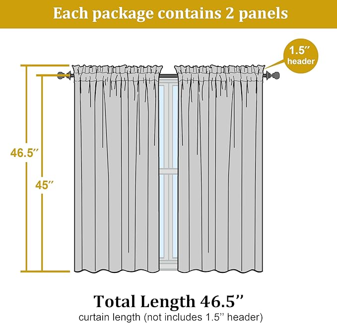 OWENIE Hot Pink Kitchen Sheer Curtains for Bedroom Living Room 45 Inch Length, Bedroom, Soft Solid Light Filtering Voile Short Sheer Curtain for Small Window, 42" W x 45" L, Hot Pink