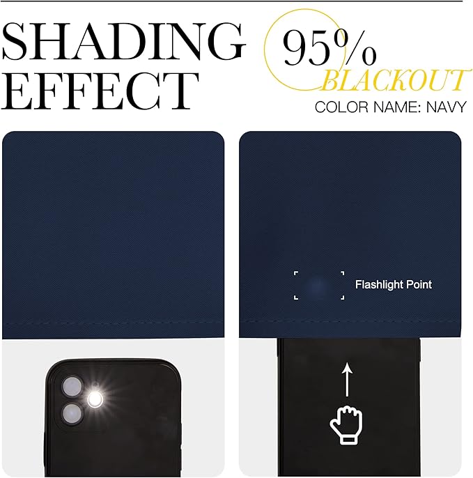 NICETOWN Living Room Blackout Curtain Panels, Window Treatment Energy Saving Thermal Insulated Solid Grommet Blackout Drapes/Draperies (Navy, 1 Pair, 42 by 54-Inch)
