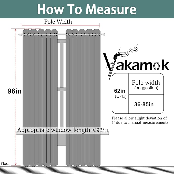 Yakamok Blackout Curtains Room Darkening Thermal Insulated Window Panels,Solid Grommet Top Drapes for Bedroom/Living Room(62Wx96L, Chocolate Brown, 2 Panels)