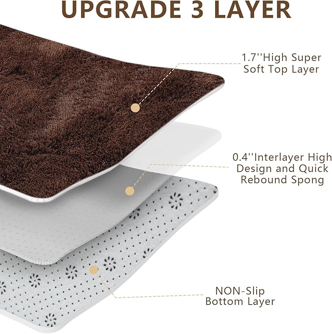 9X12 Large Area Rugs for Living Room Bedroom,Big Shag Rug for Bedroom Dorm,Soft Fluffy Indoor Carpet Nursery Rugs for Kids Girls Room Home Decor (Brown, 9X12 Feet)