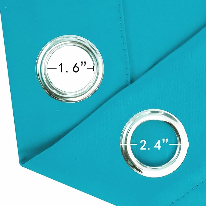 LEMOMO Blackout Curtains 66 x 72 Inch Long Teal Curtains Set of 2 Panels Room Darkening Curtains for Bedroom and Living Room