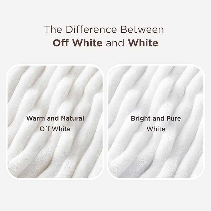 Bedsure GentleSoft Twin XL Blanket for Bed - Cozy Soft Blankets for Women, Cute Small Fleece Throws for Girls, Graduation Decorations Gift for Her Him School Dorm, Off White, 66x90 Inches