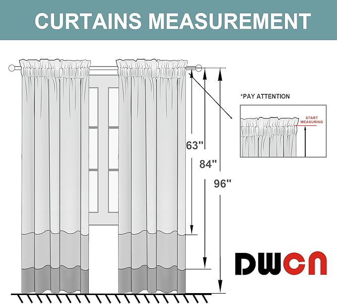 DWCN White Room Darkening Blackout Curtains - Thermal Insulated Privacy Energy Saving Window Curtain Drapes 52 x 54 inch Length, Set of 2 Bedroom Living Room Curtains