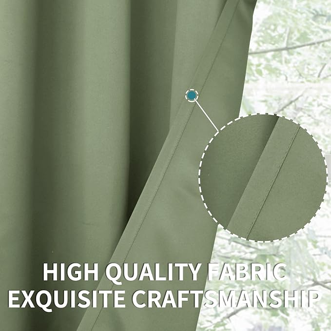 BGment Room Darkening Curtains 84 Inches Long - Grommet Thermal Insulated Drapes Window Treatment Curtains for Bedroom, 2 Panels, 42 x 84 Inch, Grass Green