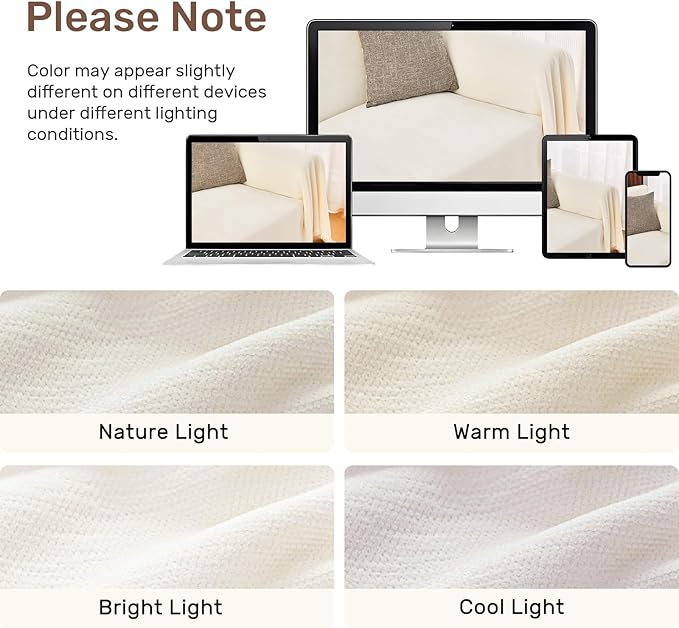 Sectional Couch Covers, 2 Pieces Washable L Shaped Couch Covers Sofa Blanket for Dogs Pet Friendly Sectional Sofa Slipcovers Furniture Covers,71"x 118"+ 71"x 118",(XX-Large,Cream White)