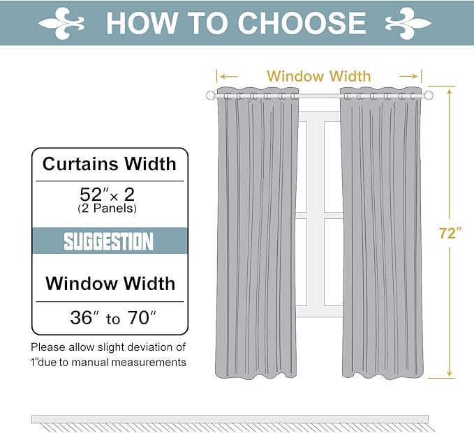 ChrisDowa Grommet Blackout Curtains for Bedroom and Living Room - 2 Panels Set Thermal Insulated Room Darkening Curtains (Royal Purple, 52W x 72L)