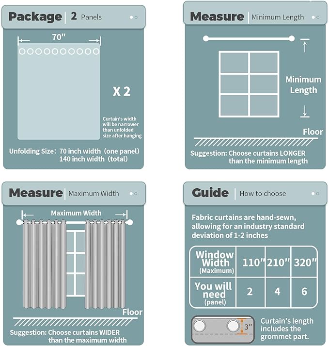 BGment Blackout Curtains for Bedroom - Grommet Thermal Insulated Room Darkening Curtains for Living Room, Set of 2 Panels (70 x 84 Inch, Navy Blue)
