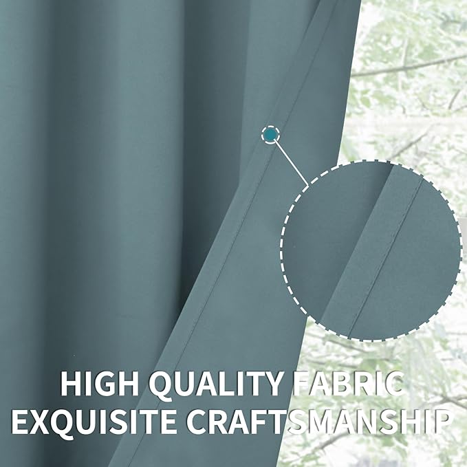 BGment Room Darkening Curtains 84 Inches Long - Grommet Thermal Insulated Drapes Window Treatment Curtains for Bedroom, 2 Panels, 70 x 84 Inch, Stone Blue