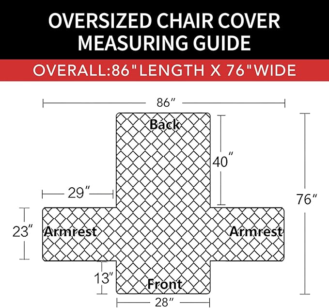 Easy-Going Oversized Chair Sofa Slipcover Reversible Sofa Cover Water Resistant Couch Cover Furniture Protector Cover with Elastic Straps for Pets Dog (Oversized Chair, Christmas Red/Ivory)