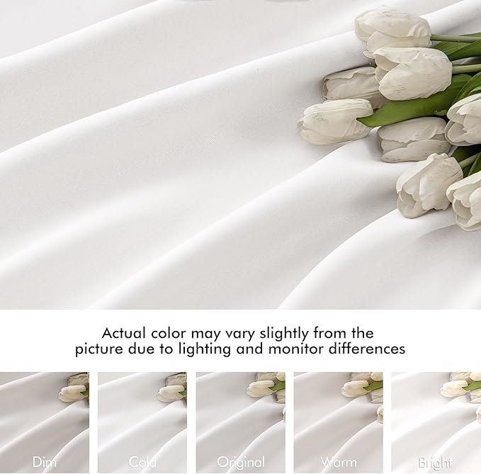 MIULEE Pure White Back Tab Blackout Curtains 102 Inch Long 2 Panels Set for Bedroom, Rod Pocket/Pinch Pleated Thermal Insulated Living Room Darkening Light Blocking Floor to Ceiling Drapes