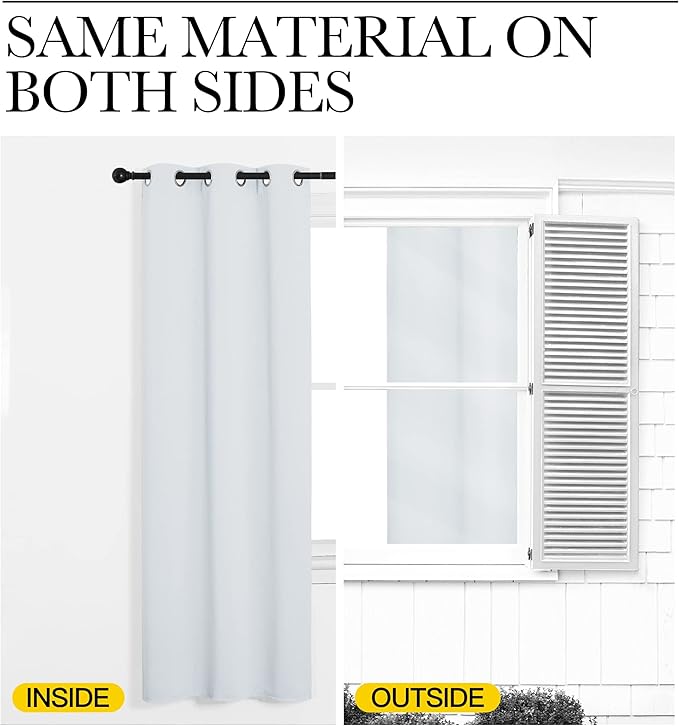 NICETOWN Room Darkening Draperies Curtains Panels, Window Treatment Thermal Insulated Grommet Room Darkening Curtains/Drapes for Bedroom (Greyish White, 2 Panels, 34 by 63)