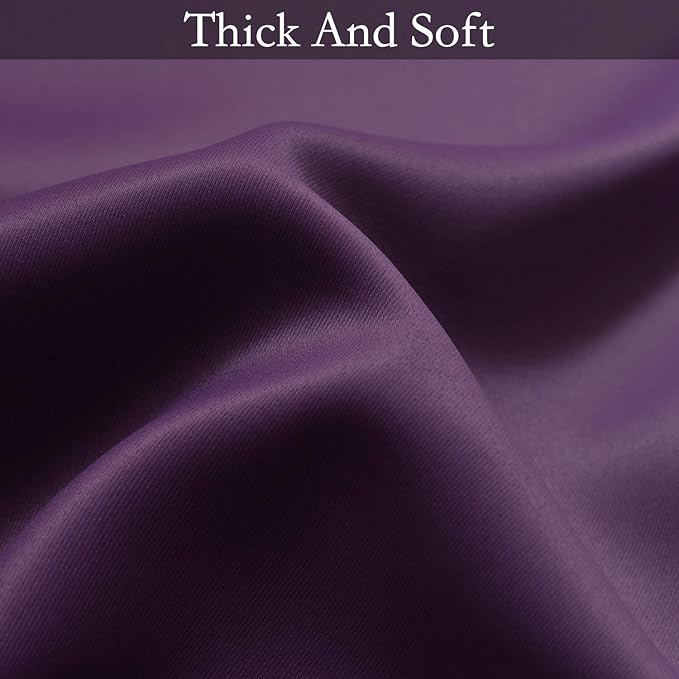 SimpleHome Ombre Room Darkening Curtains for Living Room, Light Blocking Gradient Purple to Gray White Thick Thermal Insulated Grommet Window Curtains/Drapes for Bedroom, 2 Panels, 52x72 inches Length