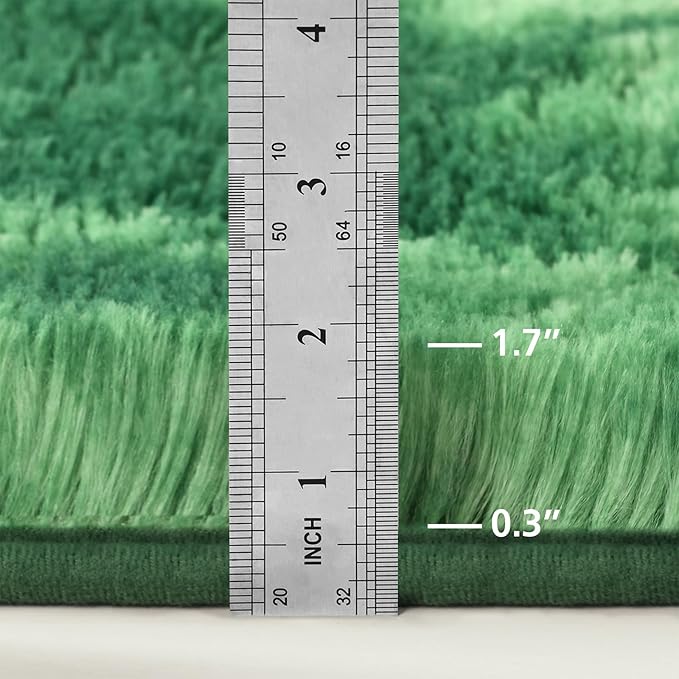 Deerhoo Large Shag Area Rugs 8 x 10, Plush Fuzzy Rugs for Living Room, Ultra Soft Fluffy Furry Rug for Bedroom, Indoor Carpet Nursery Rugs for Kids Room Home Decor, Tie-Dyed Emerald Green