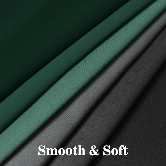 Yakamok Blackout Ombre Dark Green and Black Curtains-Gradient Room Darkening Curtain, Grommet Thermal Insulated Light Blocking Window Drapes Curtain for Living Room Bedroom,52 x 84 Inch,2 Panels