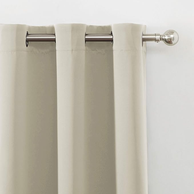 LEMOMO Light Beige Thermal Blackout Curtains/38 x 63 Inch/Set of 2 Panels Room Darkening Curtains for Bedroom