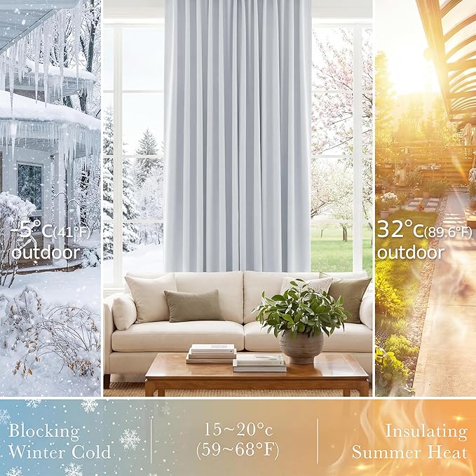 Pony Dance Short Drapes for Bathroom Window, Half Curtains for Kitchen Window, loft Thermal Insulated Curtain Tiers for Bedroom/Basement, Width 29 x Length 30 inches, Greyish White, 2 Pieces