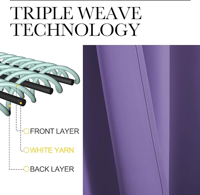 NICETOWN RV Bunk Curtains, Lilac Purple, 2 Panels, W42 x L30 -Inch, Kitchen Window Curtains Over Sink, Thermal Insulated Rod Pocket Blackout Blinds & Drapes for Small Windows