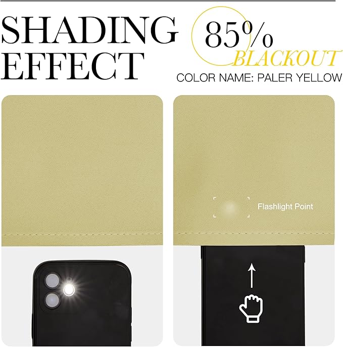 NICETOWN Paler Yellow Room Darkening Curtains for Living Room, Window Treatment Thermal Insulated Room Darkening Grommet Drapes Sound Dampening for Bedroom, 2 Panels, W37 x L72