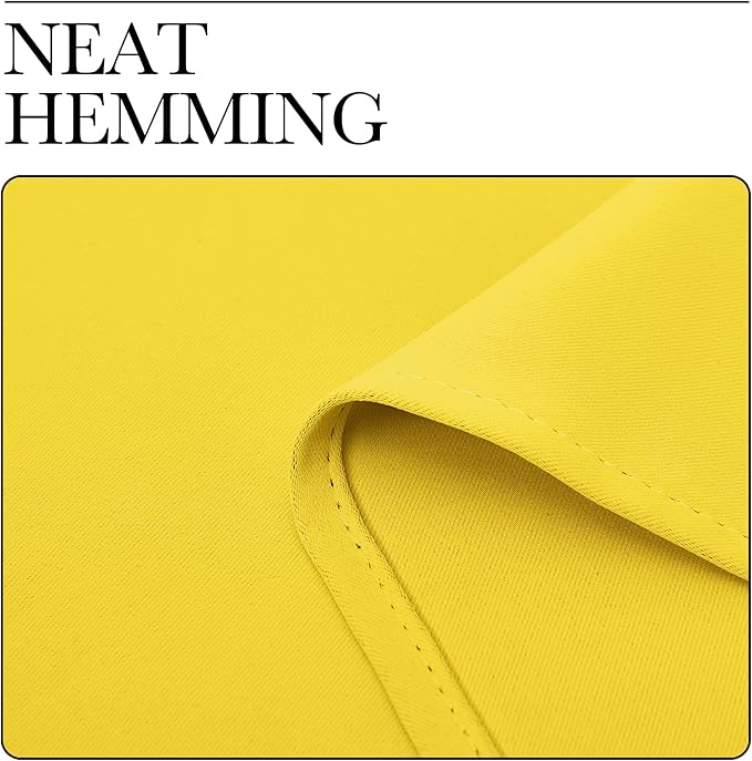 NICETOWN 84 inches Curtains for Office and Theater, Thermal Insulated Solid Grommet Drapes for Living Room (Bright Yellow, 1 Pair, 42 inches Wide)