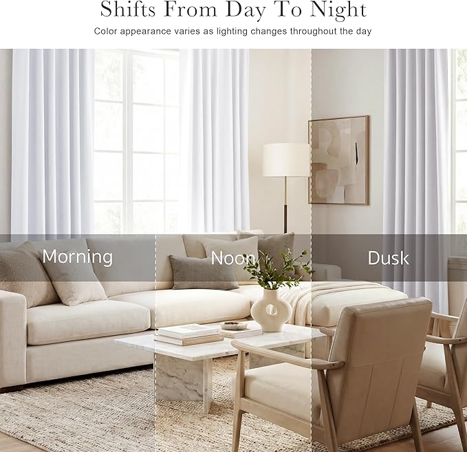 PONY DANCE 50% Light Filtering Room Darkening Curtains for Small Winow Lower Portion Decor Energy Saving Drapes for Kitchen Bedroom Bathroom Downstairs Window, W 29 x L 24, Pure White, 2 Panels