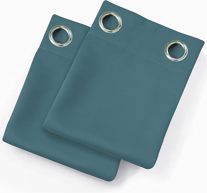 LEMOMO Sea Teal Thermal Blackout Curtains/52 x 84 Inch/Set of 2 Panels Room Darkening Curtains