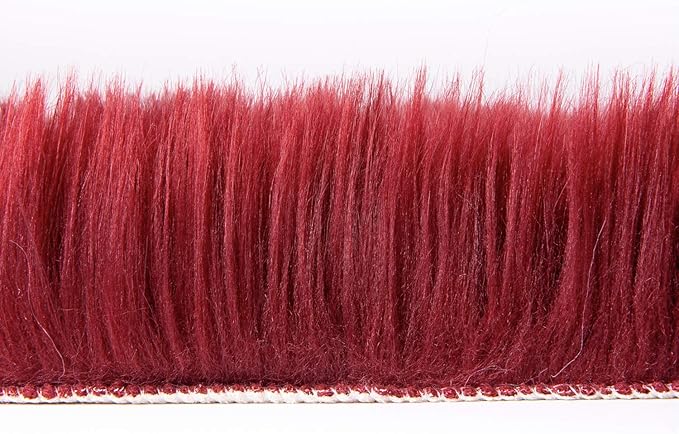 Ashler Faux Fur Rug, Deep Red Area Rugs, Fluffy Sheepskin Fur Rug, Fuzzy Ultra Soft 2 x 6 Ft Rugs, Machine Washable Shag Rug, Nursery Throw Rugs for Bed, Living Room