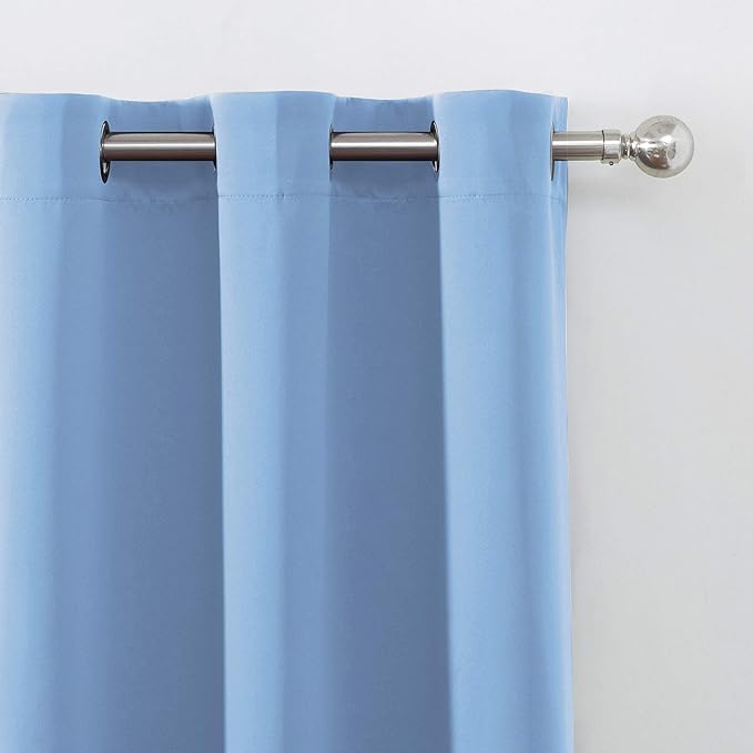 LEMOMO Sky Blue Thermal Blackout Curtains/52 x 95 Inch/Set of 2 Panels Room Darkening Curtains