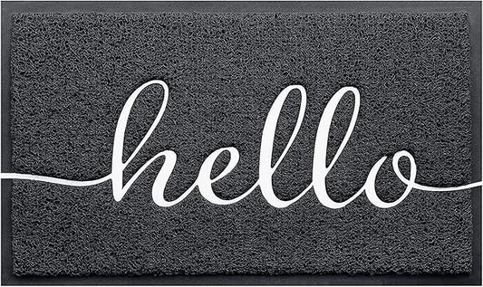 BeneathYourFeet Door Mat (32"x20",Black), Welcome Mat Low Profile Front Doormat Indoor Outdoor Door Non Slip Rugs for Entryway, Patio, High Traffic Areas