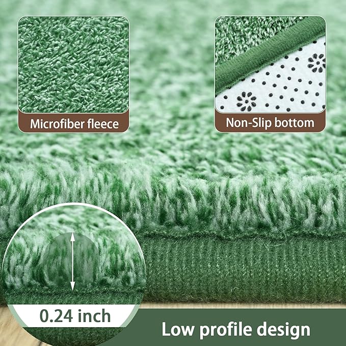 AROGAN Washable 5×7 Living Room Rug, Modern Area Rugs with Soft Memory Foam for Bedroom, Minimalist Non-Slip Indoor Floor Carpet for Dining Room Office Kids Playroom Decor, Sage Green
