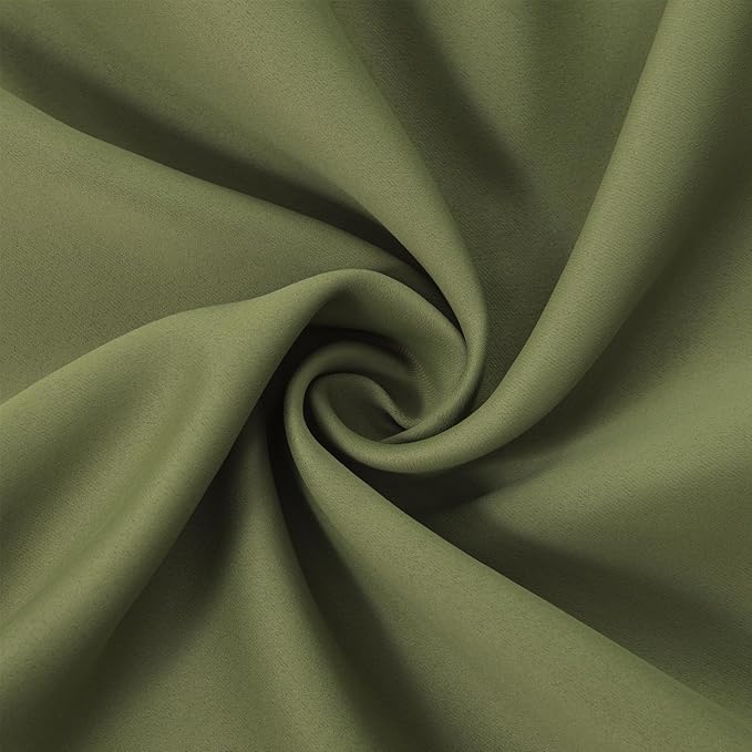 LEMOMO Olive Green Blackout Curtains 42 x 63 Inch Length/Set of 2 Curtain Panels/Thermal Insulated Room Darkening Blackout Curtains for Bedroom