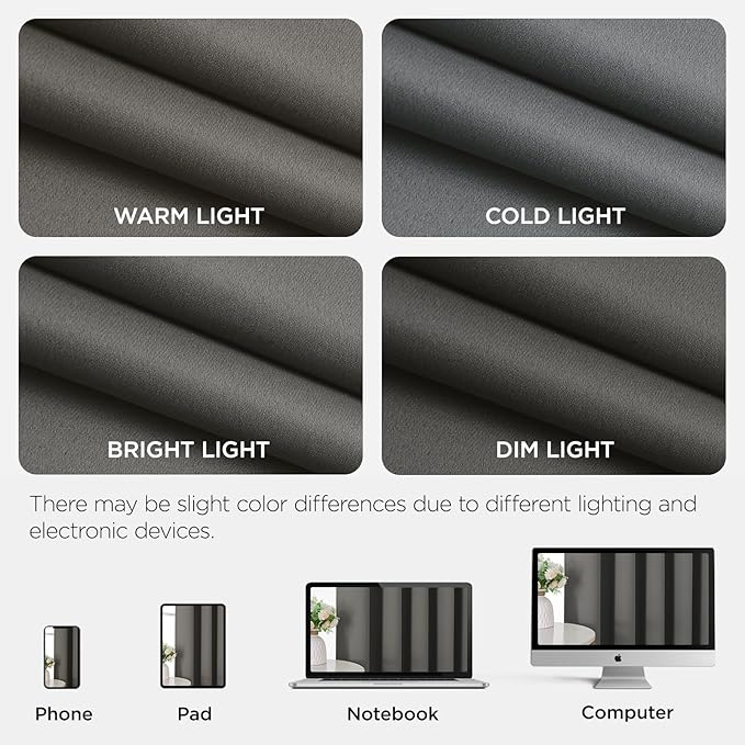 Joydeco Blackout Patio Sliding Door Curtains 96 Inches Long, Grommet Privacy Room Divider Curtains, Extra Wide Thermal Blackout Drapes for Bedroom Living Room (Light Grey, 100Wx96L, 1 Panel)