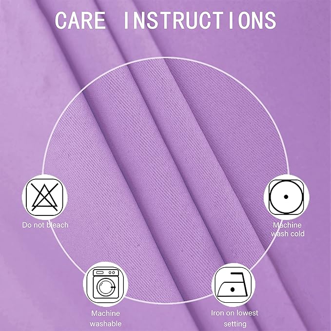 LEMOMO Lavender Blackout Curtains 42 x 63 Inch Length/Set of 2 Curtain Panels/Thermal Insulated Room Darkening Blackout Curtains for Bedroom