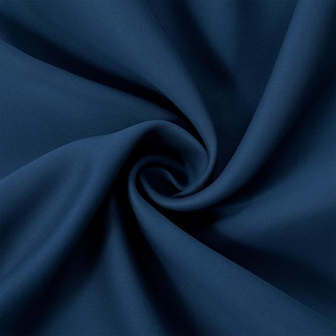 LEMOMO Navy Blue Blackout Curtains/52 x 45 Inch/Set of 2 Panels Room Darkening Short Curtains